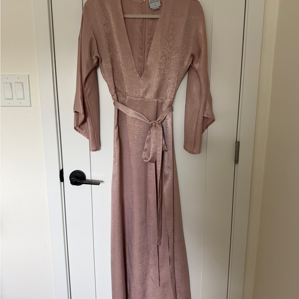 Kimono Inspired Plunge Neck Dress